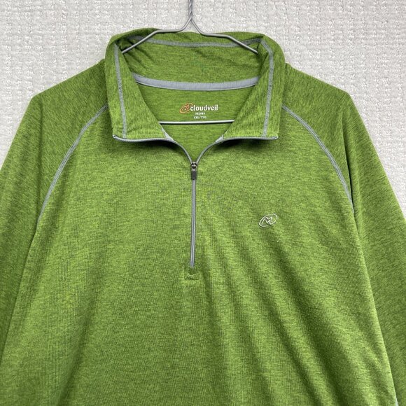 Cloudveil 1/4 Zip Pullover Mens 2XL Forest Green Long Sleeve Base layer Ski/Hike - Picture 2 of 13